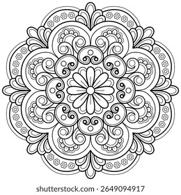 Mandala pattern for Coloring book page. Art on the wall. Lace pattern the Tattoo wallpaper Design Card Tile Sticker Textures and background. "We are generated by my self"