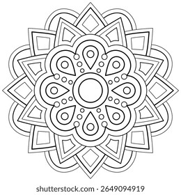 Mandala pattern for Coloring book page. Art on the wall. Lace pattern the Tattoo wallpaper Design Card Tile Sticker Textures and background. "We are generated by my self"