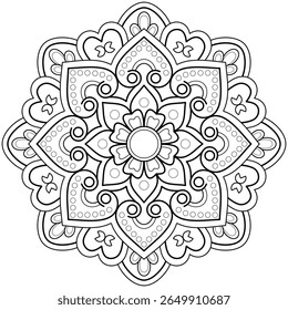 Mandala pattern for Coloring book page. Art on the wall. Lace pattern the Tattoo wallpaper Design Card Tile Sticker Textures and background. "We are generated by my self"