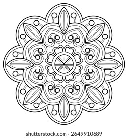 Mandala pattern for Coloring book page. Art on the wall. Lace pattern the Tattoo wallpaper Design Card Tile Sticker Textures and background. "We are generated by my self"