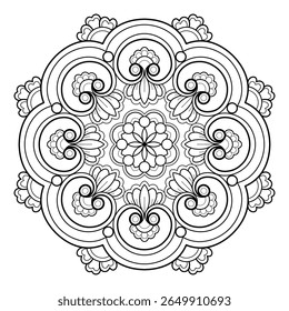 Mandala pattern for Coloring book page. Art on the wall. Lace pattern the Tattoo wallpaper Design Card Tile Sticker Textures and background. "We are generated by my self"