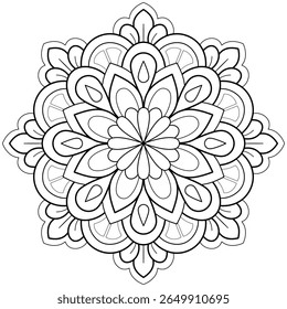 Mandala pattern for Coloring book page. Art on the wall. Lace pattern the Tattoo wallpaper Design Card Tile Sticker Textures and background. "We are generated by my self"