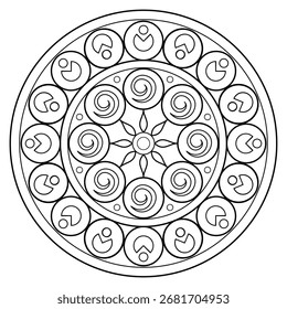 Padrão de Mandala para a página do livro de colorir. Arte na parede. Padrão de renda o papel de parede tatuagem Pintura camisa telha Stencil Sticker Design Card Textures. Ornamento círculo decorativo em estilo oriental étnico 