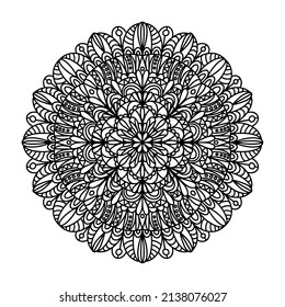Mandala Pattern Coloring Book Wallpaper design Lace pattern and tattoo yoga Vector illustration on white 