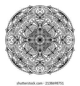 Mandala Pattern Coloring Book Wallpaper design Lace pattern and tattoo yoga Vector illustration on white 