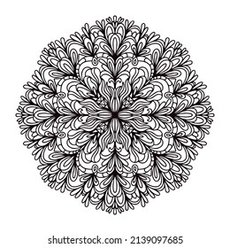 Mandala Pattern Coloring Book Wallpaper design Lace pattern and tattoo yoga Vector illustration on white 
