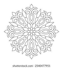 Mandala pattern Coloring book wallpaper design art, tattoo design, wall art, simple mandala art, Design for a wallpaper Paint shirt and tile Sticker Design, vector file