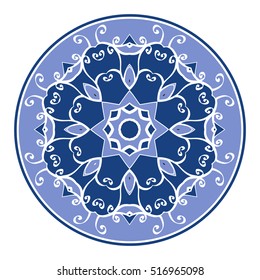 Mandala for pattern coloring book.Circular symmetric mandala on white background.Painting page for adults.Design element birthday and other holiday, kaleidoscope, medallion, yoga, india, arabic