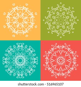 Mandala for pattern coloring book.Circular symmetric mandala on white background.Painting page for adults.Design element birthday and other holiday, kaleidoscope, medallion, yoga, india, arabic