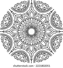 Mandala Pattern for Coloring and Decorating Illustrated by Art By Uncle 30