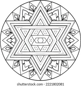 Patrón de Mandala para colorear y decorar ilustrado por arte del tío 45