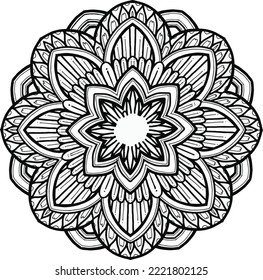 Mandala Pattern for Coloring and Decorating Illustrated by Art By Uncle 10