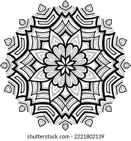 Patrón de Mandala para colorear y decorar ilustrado por arte del tío 38