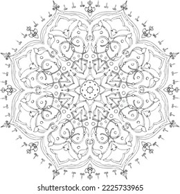 Mandala Pattern for Coloring and Decorating Illustrated by Art By Uncle 60
