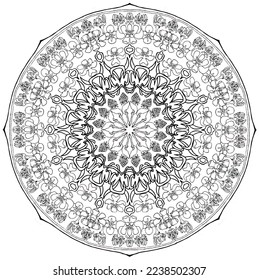 Mandala Pattern for Coloring and Decorating Illustrated 