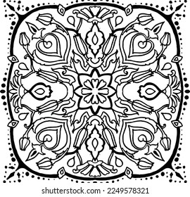 
Mandala Pattern for Coloring and Decorating Illustrated by Art By Uncle 224 