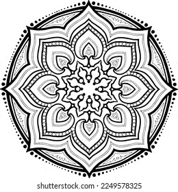 
Mandala Pattern for Coloring and Decorating Illustrated by Art By Uncle 238