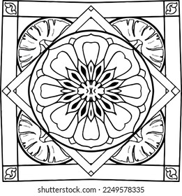 
Mandala Pattern for Coloring and Decorating Illustrated by Art By Uncle 213