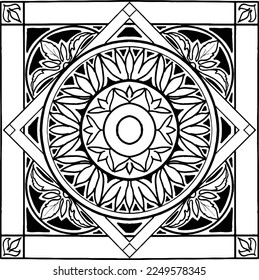 
Mandala Pattern for Coloring and Decorating Illustrated by Art By Uncle 215