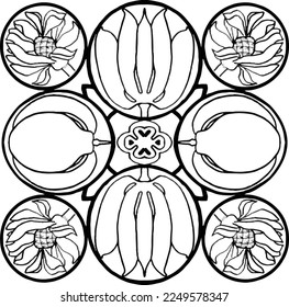 
Mandala Pattern for Coloring and Decorating Illustrated by Art By Uncle 217