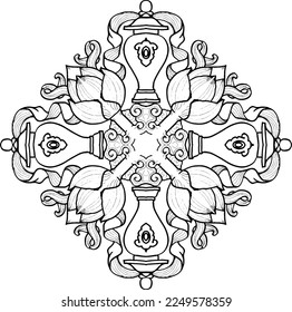 
Mandala Pattern for Coloring and Decorating Illustrated by Art By Uncle 232