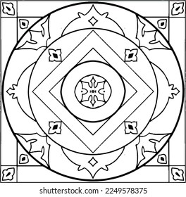 
Mandala Pattern for Coloring and Decorating Illustrated by Art By Uncle 211