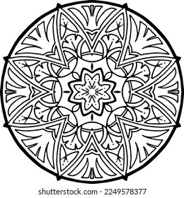 
Mandala Pattern for Coloring and Decorating Illustrated by Art By Uncle 234