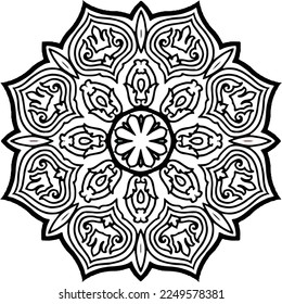 
Mandala Pattern for Coloring and Decorating Illustrated by Art By Uncle 229