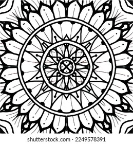 
Mandala Pattern for Coloring and Decorating Illustrated by Art By Uncle 236