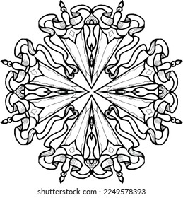 
Mandala Pattern for Coloring and Decorating Illustrated by Art By Uncle 233