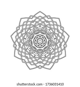 Mandala pattern. Decorative background. Lacy ornament. Coloring book page for adults.