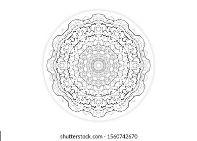  mandala pattern decorative design background.  hand drawn line black. vector illustration
