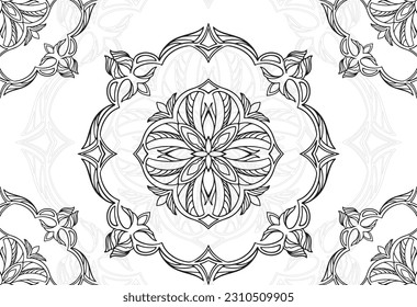 mandala pattern, decorative drawing, ornamental composition, drawing by hand, ornament, print for textiles