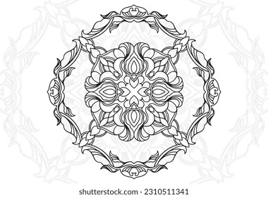 mandala pattern, decorative drawing, ornamental composition, drawing by hand, ornament, print for textiles