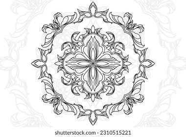mandala pattern, decorative drawing, ornamental composition, drawing by hand, ornament, print for textiles
