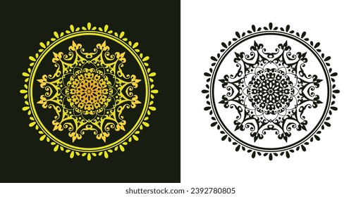 diseño de patrones de mandala para el fondo. mandala con colorido adorno tribal.