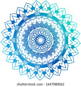Mandala pattern design in blue illustration