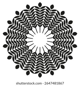 Mandala pattern design. Circular ornament shape. Intricate spiritual Vector. Meditation art illustration.