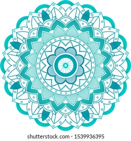 Mandala-Musterdesign in grüner Illustration