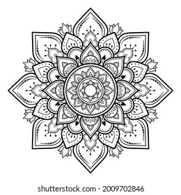 Mandala pattern design with hand drawn, Vector mandala Oriental pattern, Unique design with petal flower. Concept relax and meditation use for page logo book