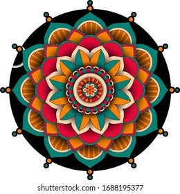 Mandala pattern design on white background illustration