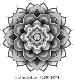 Diseño de patrones Mandala en ilustración de fondo blanco