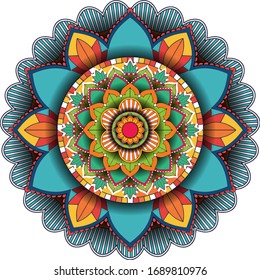 Mandala pattern design on white background illustration