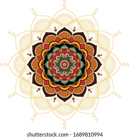 Mandala pattern design on white background illustration