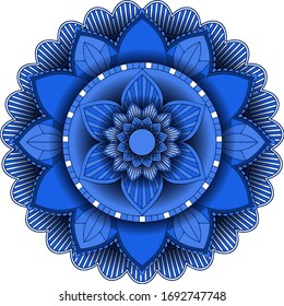 Diseño de patrones Mandala en ilustración de fondo blanco