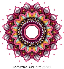 Mandala pattern design on white background illustration
