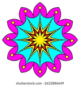 Diseño de patrón de mandala sobre fondo blanco