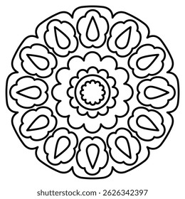 Diseño de patrón de mandala sobre fondo blanco