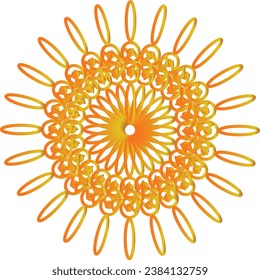 Mandala pattern design in orange color illustration