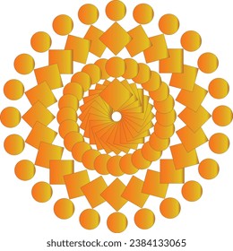 Mandala pattern design in orange color illustration